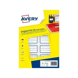 Avery - 120 Étiquettes scolaires blanches lignées bleu - 36 x 56 mm Pas Cher | Bureau Vallée Expédié Aujourd’hui