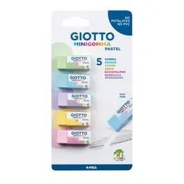 GIOTTO - Pack de 5 gommes - couleurs pastels assorties Pas Cher | Bureau Vallée Seulement Aujourd’hui