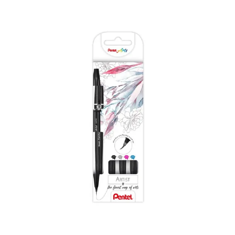 Set de 4 feutres pointe souple Brush Sign Pen Artist de Pentel Remise